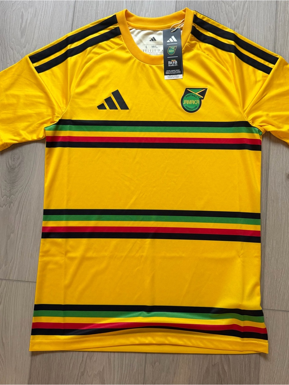 NWT Adidas 2026 Jamaica x Bob Marley Yellow Home Jersey Size S Adult